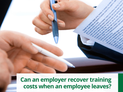 Can an employer recover training costs when an employee leaves?