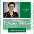 Congratulations Elaine on 16 years at Kerseys