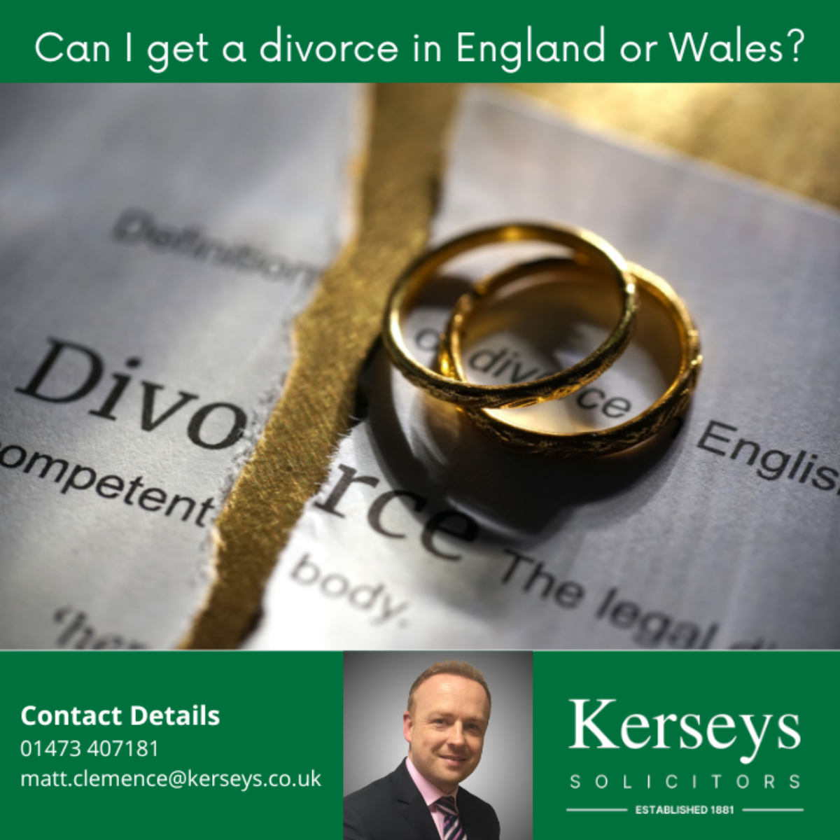 Can I get a divorce in England or Wales Kerseys Solicitors